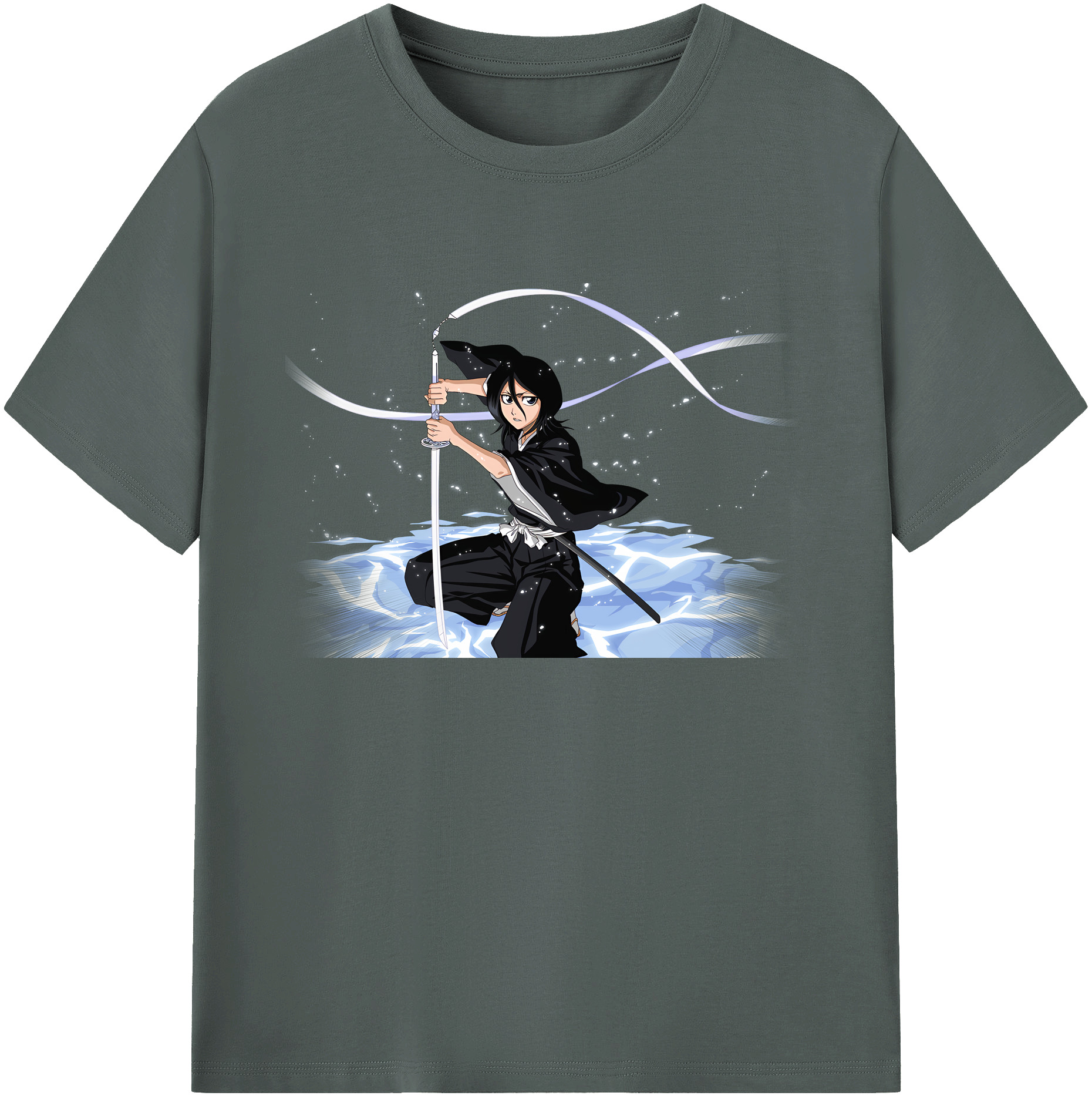 （画像用） ブリーチ 朽木ルキア BLEACH Kuchiki Rukia 綿100％ メンズ半袖Tシャツ｜肌触りやわらか＆通気性